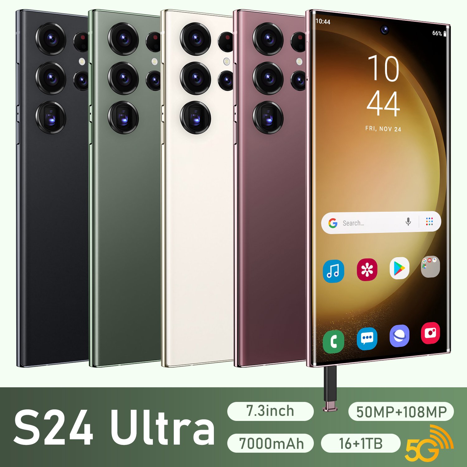 Explosive New S24 Ultra Cellphone 16+1tb Perforated 7.3-inch Large Screen Mobilephone Android 13.0 4g&5g Smartphone